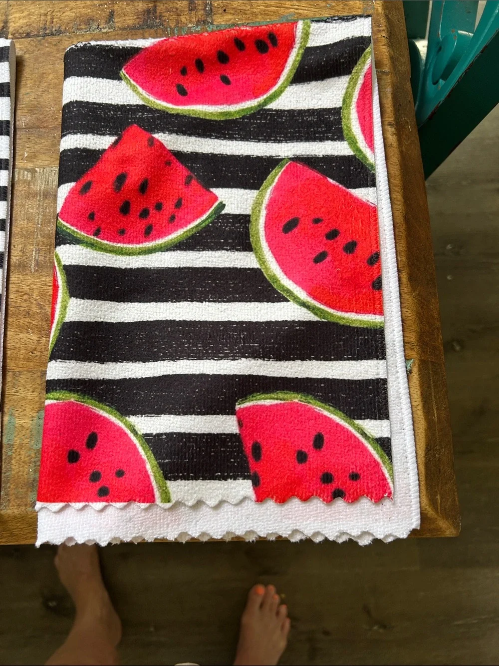Watermelon Stripe Kitchen Tea Towels - Set of 5 NWOT